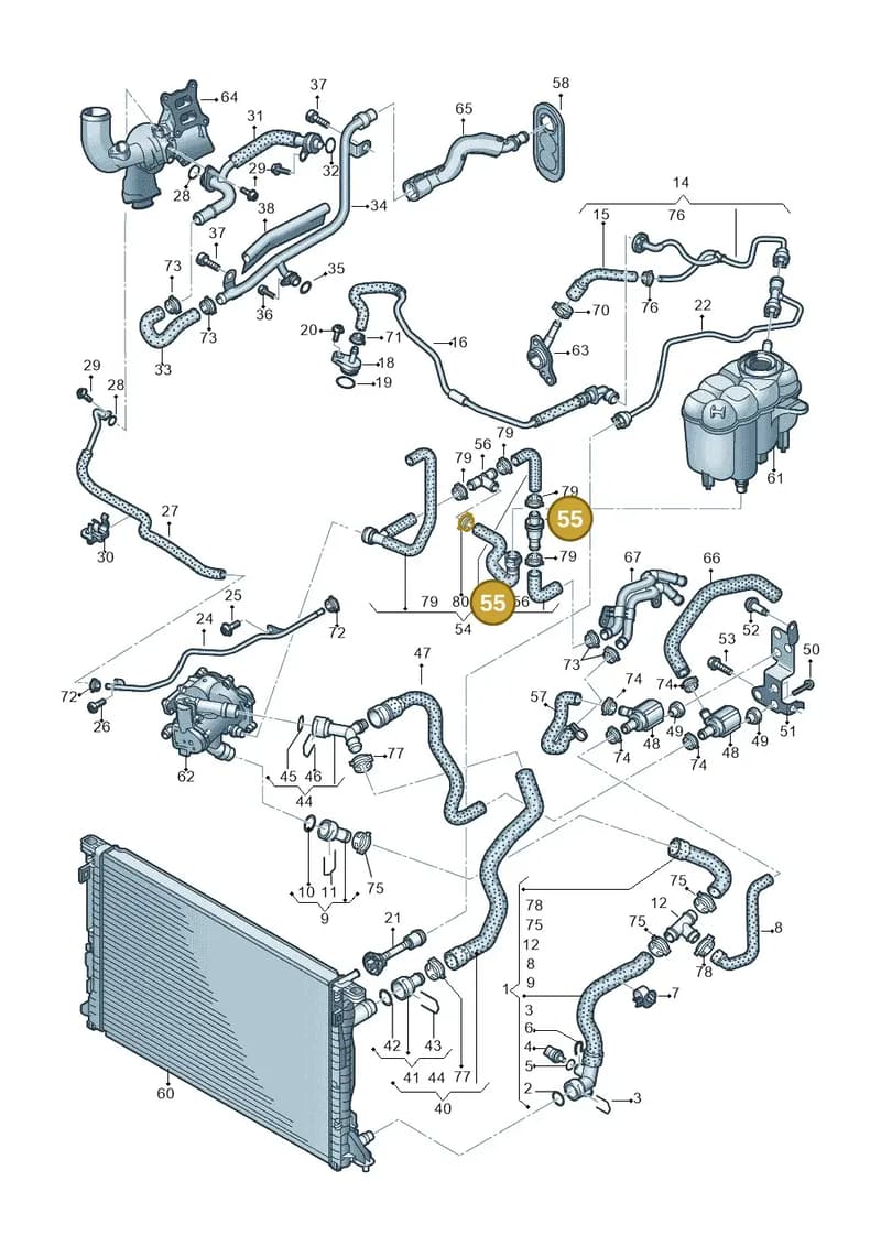1K0121113B — Audi A5 Sportback (2016-2025) diagram 849121022, position 55
