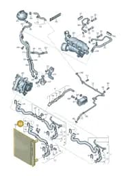 1K0122051FE Volkswagen Coolant Hose with Quick Release Coupling