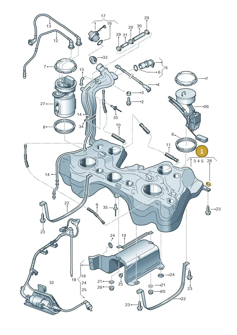 1K0201060HB — Audi RS3 Sportback (2011-2012) diagram 412201100, position 1