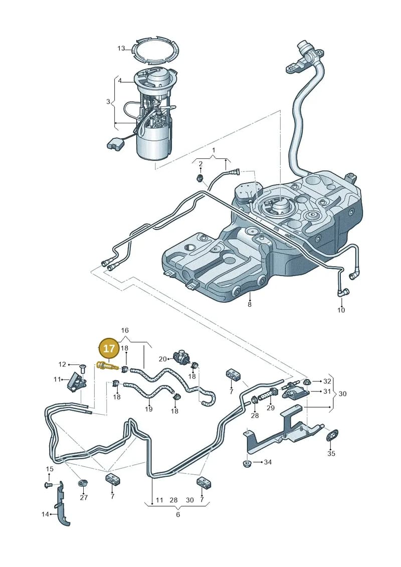 1K0201338P — Audi Q5 qu. 2.0 TDI (2012-2017) diagram 751201400, position 17