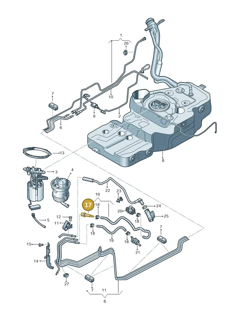 1K0201338P — Audi Q5 qu. 2.0 TDI (2012-2017) diagram 647201300, position 17