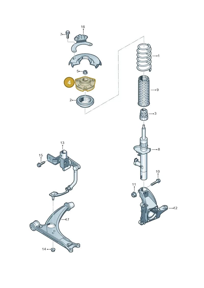 1K0412331E — Audi Q3 (2014-2019) diagram 645411100, position 4