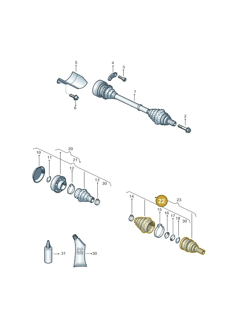 1K0498203G — Audi Q3 quattro (2011-2015) diagram 459407340, position 22