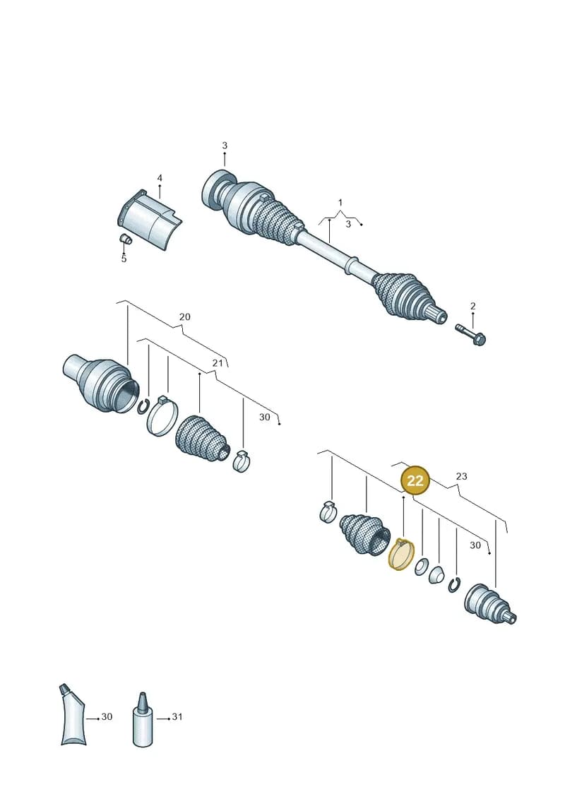 1K0498203G — Audi Q3 quattro (2011-2015) diagram 719407420, position 22