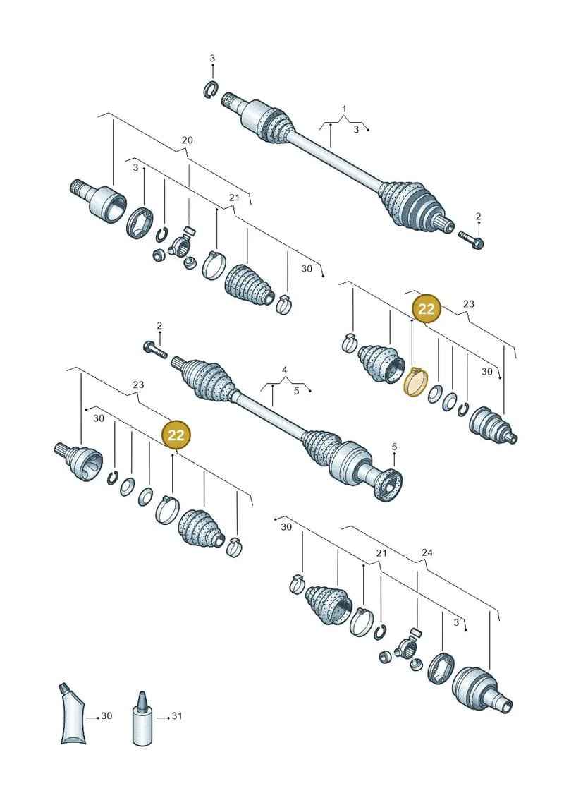 1K0498203G — Audi Q3 quattro (2011-2015) diagram 719407540, position 22