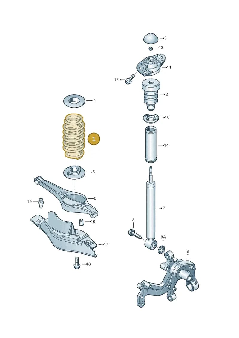 1K0511115HP — Volkswagen New beetle (2011-2016) diagram 409511000, position 1