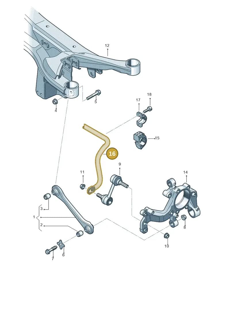 1K0511409BE — SEAT Altea XL Reference (2010-2013) diagram 412501300, position 16