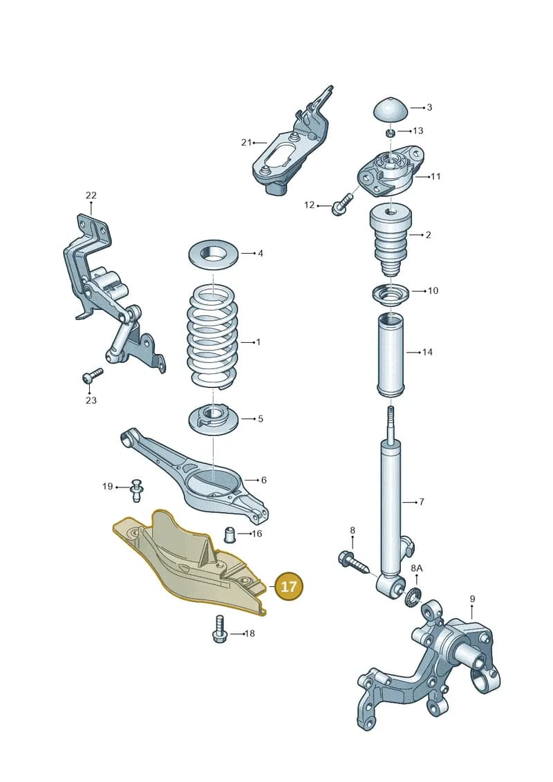 1K0511533E — Audi Q3 (2014-2019) diagram 645511100, position 17