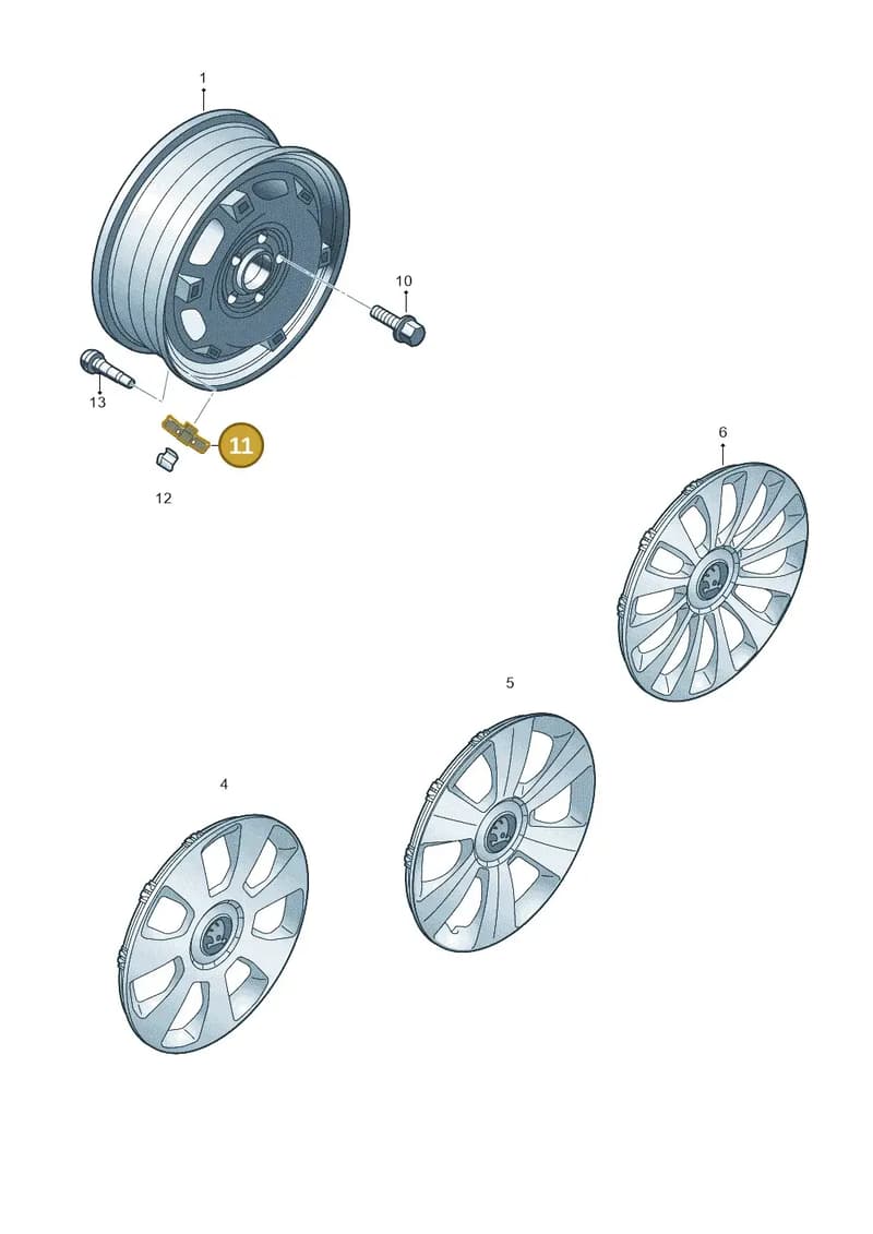 1K0601178B — Skoda Fabia (2014-2022) diagram 797601010, position 11
