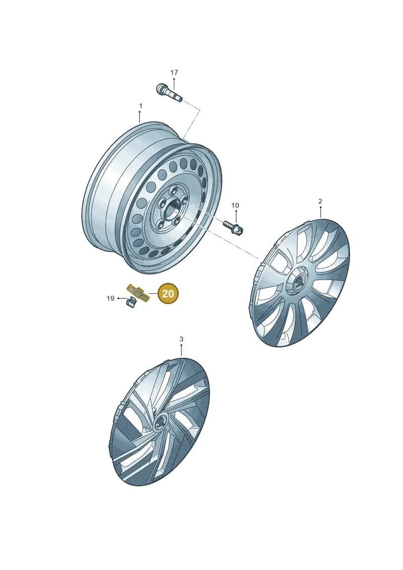 1K0601178B — Skoda Karoq (2017-2023) diagram 804601100, position 20