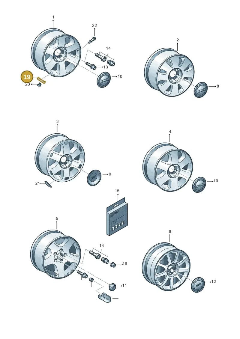 1K0601184B — Audi A6/Wagon/quattro (2001-2004) diagram 260601550, position 19