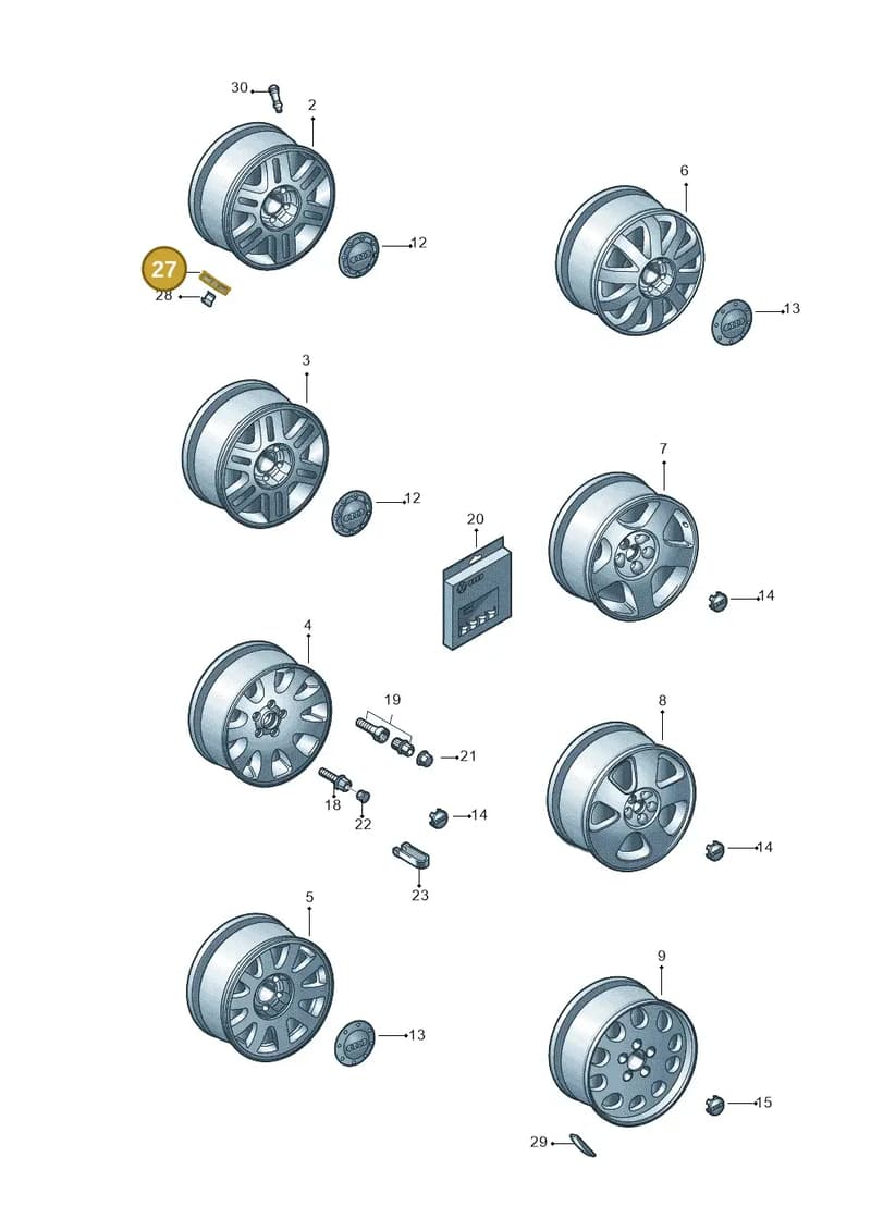 1K0601190B — Audi A6/Wagon/quattro (2001-2004) diagram 260601600, position 27
