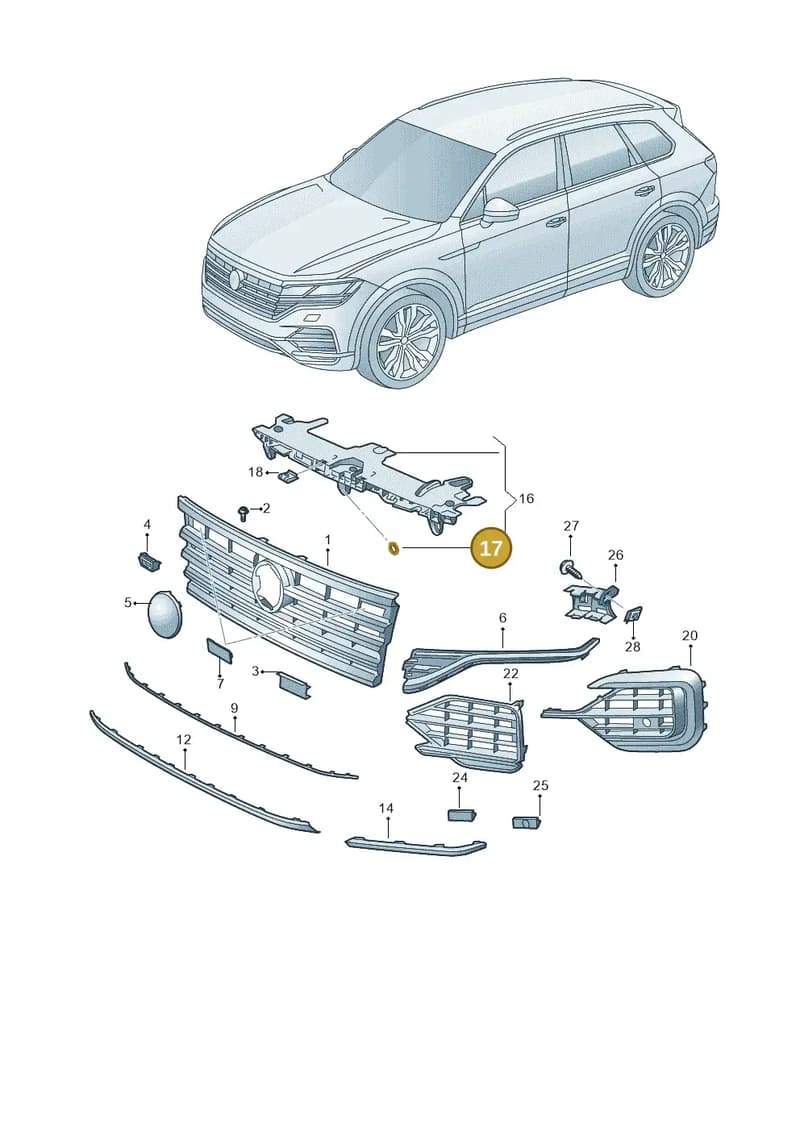1K0805179F — Volkswagen Touareg (2017-2025) diagram 439853000, position 17