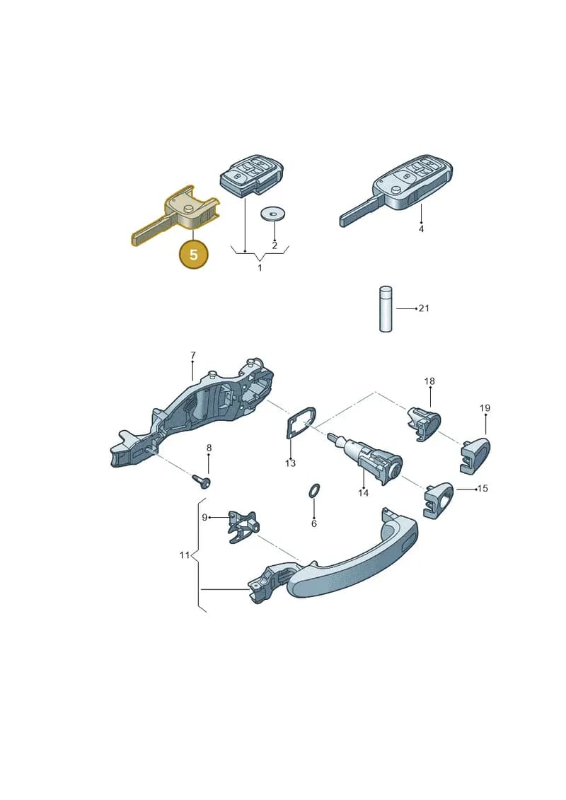 1K0837219CROH — Volkswagen Jetta Vagon            08> (2008-) diagram 684837100, position 5