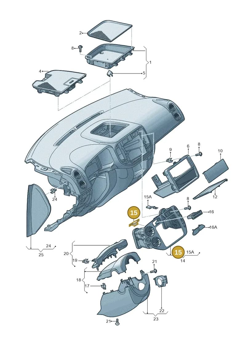1K0858154 — Volkswagen Golf Plus (2011-2014) diagram 459857100, position 15
