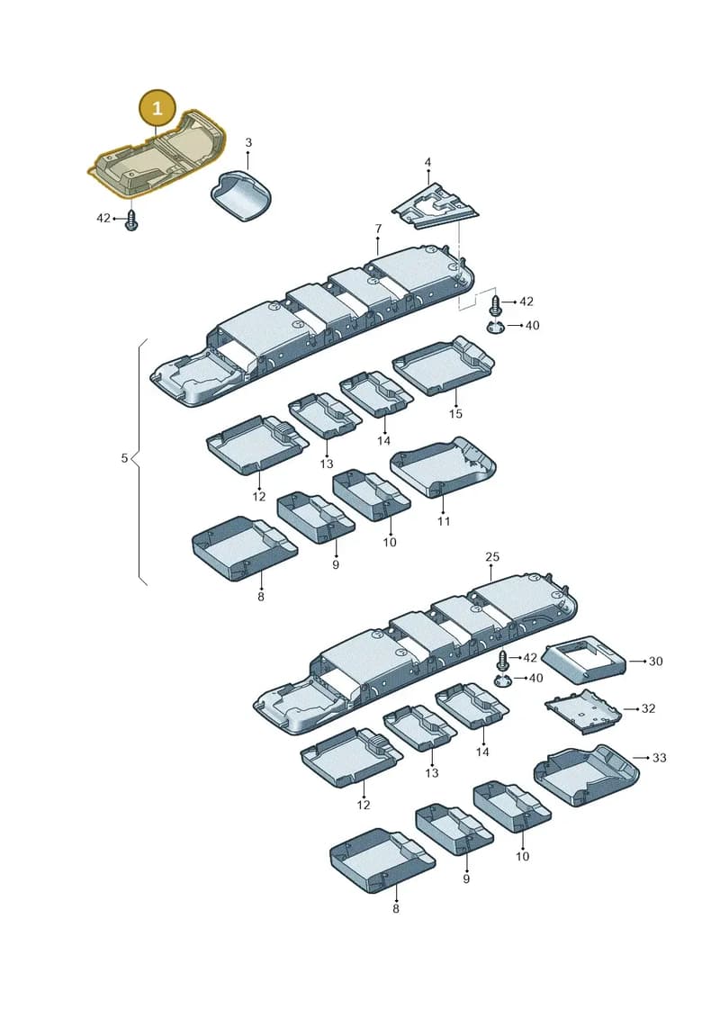 1K0867489E82V — Volkswagen Tiguan (2011-2018) diagram 459867500, position 1