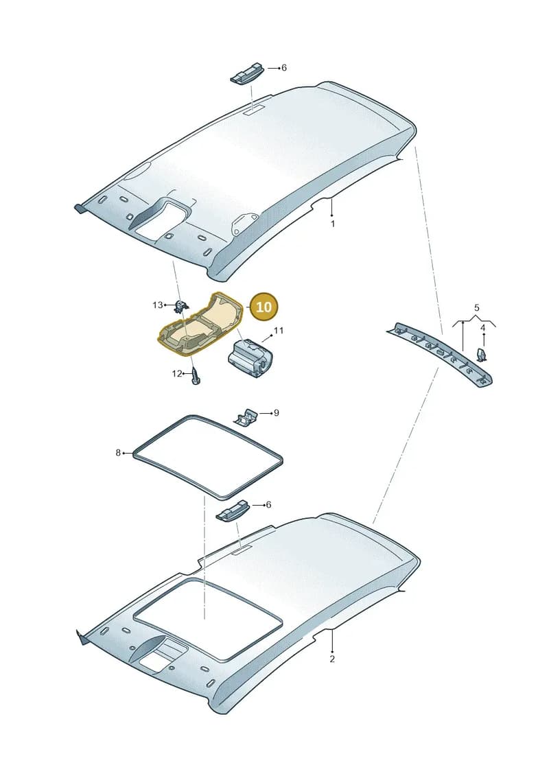1K0867489E82V — Volkswagen Scirocco 2.0 (2014-2017) diagram 786867550, position 10