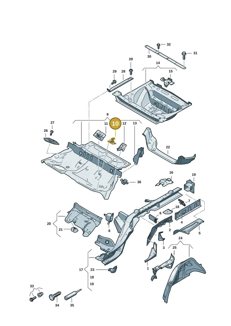 1K0885309A — Audi A5 Limousine (2024-2025) diagram 8wk803040, position 10
