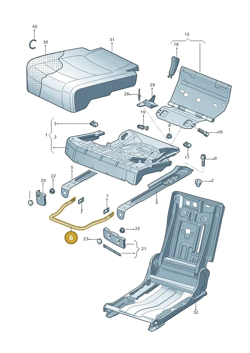 1K0885722B — Volkswagen Tiguan (2009-2019) diagram 688885200, position 6