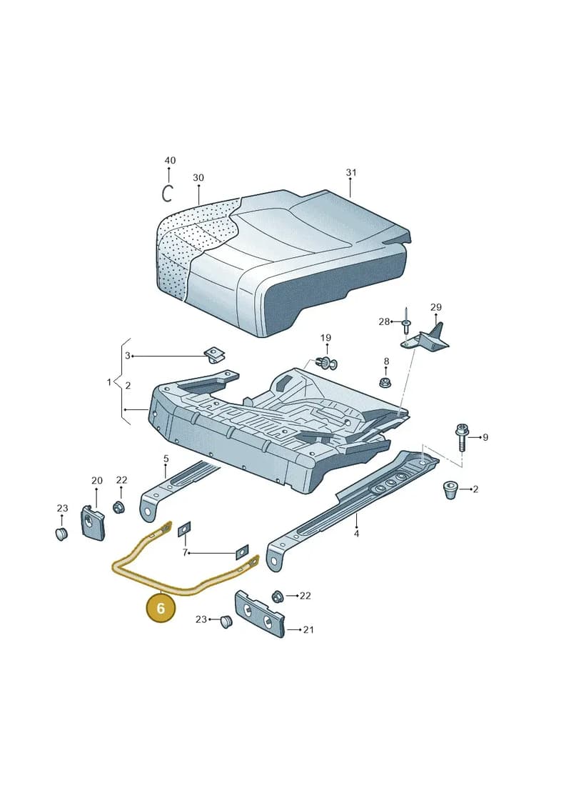 1K0885722B — Volkswagen Tiguan (2011-2018) diagram 719885020, position 6