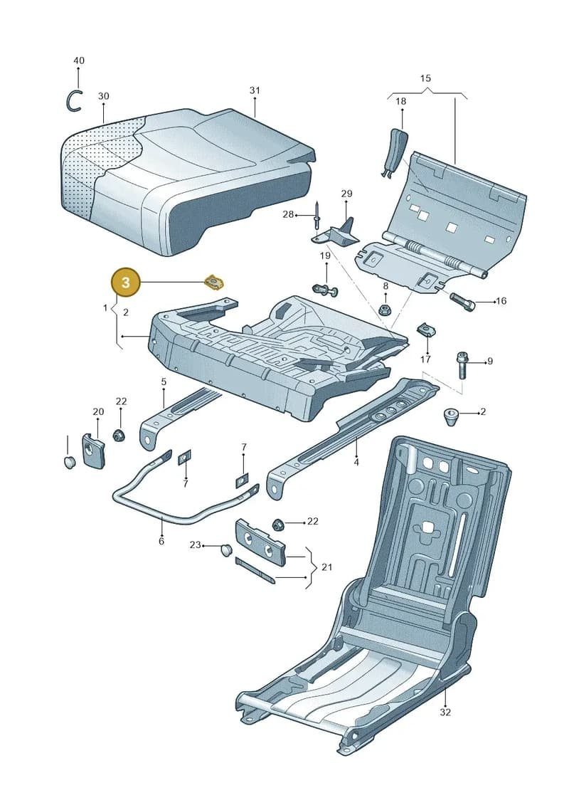 1K0885872B — Volkswagen Tiguan (2009-2019) diagram 688885200, position 3