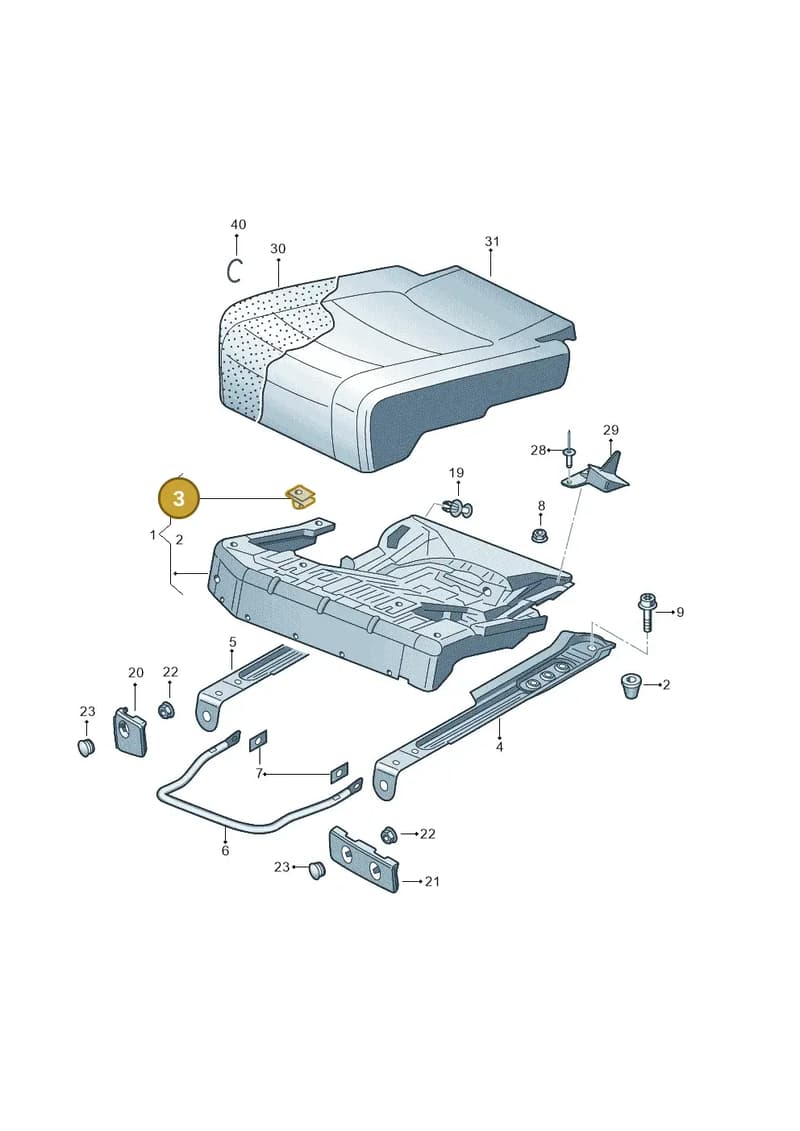 1K0885872B — Volkswagen Tiguan (2011-2018) diagram 719885020, position 3