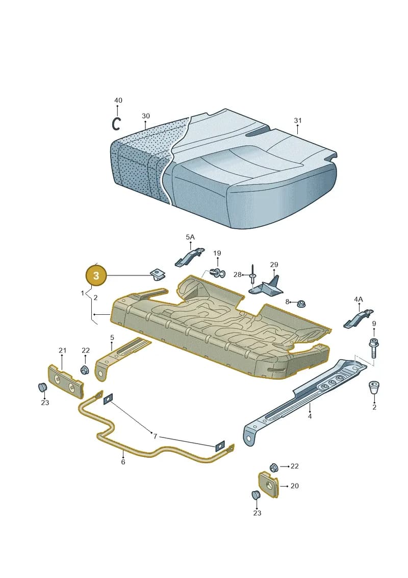 1K0885872B — Volkswagen Tiguan (2011-2018) diagram 719885030, position 3
