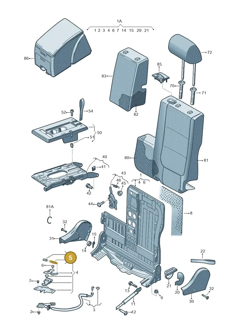 1K0886259A — SEAT Altea XL (2013-) diagram 777885850, position 5