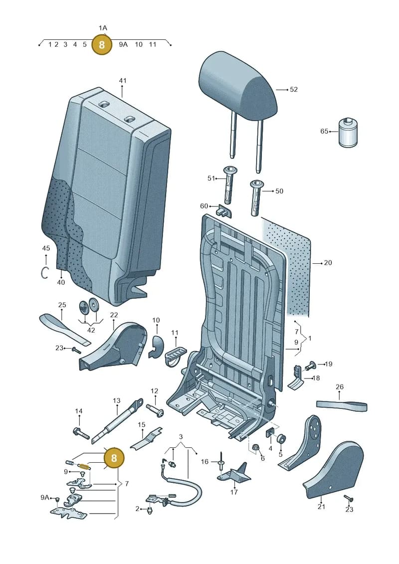 1K0886259A — SEAT Altea XL (2013-) diagram 459885600, position 8