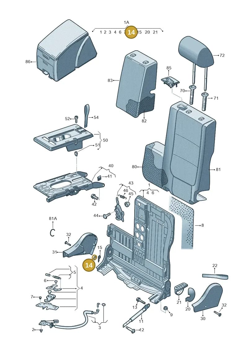 1K0886311B — SEAT Altea XL (2013-) diagram 777885850, position 14