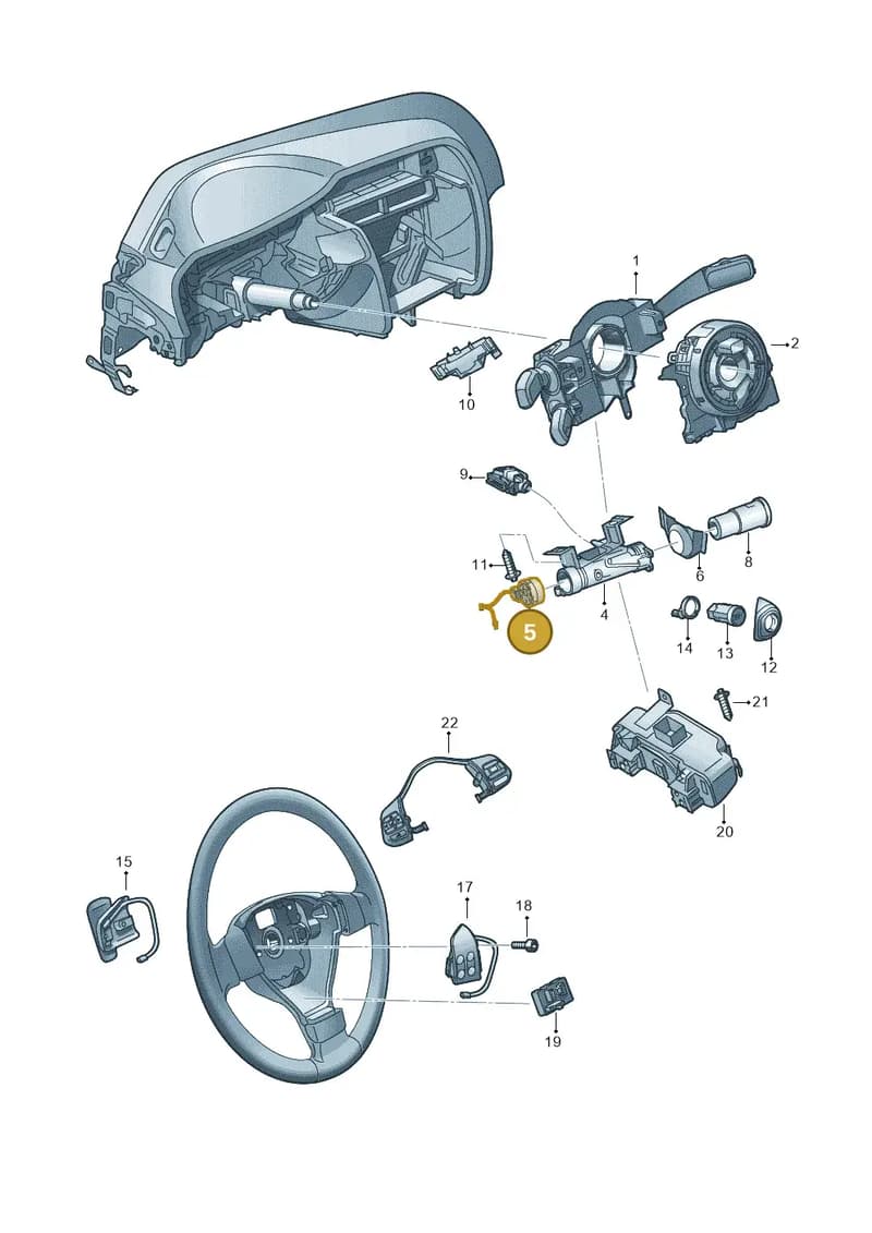 1K0905849 — Volkswagen Scirocco 2.0 (2014-2017) diagram 649953550, position 5