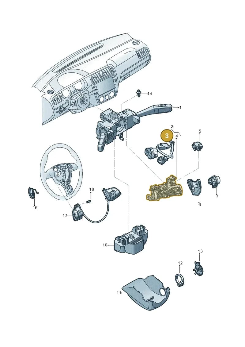1K0905849 — Volkswagen Jetta (2014-2018) diagram 789953060, position 3
