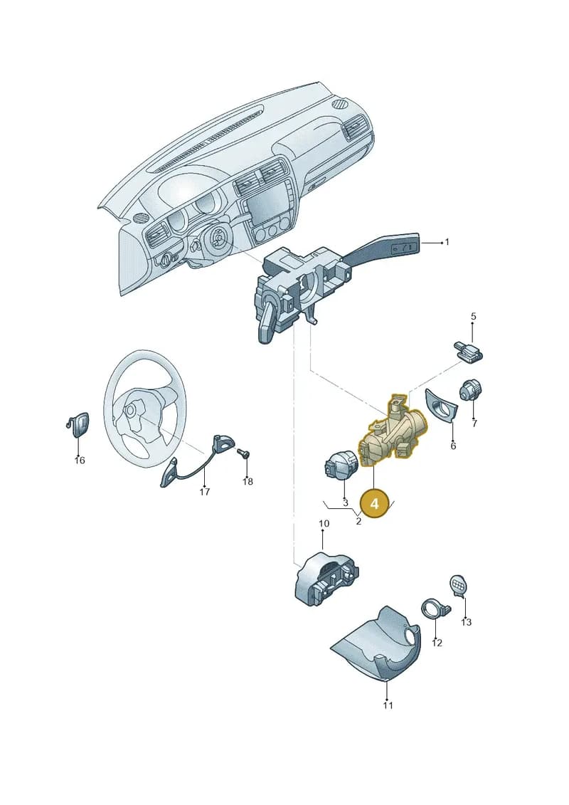 1K0905849 — Volkswagen Jetta 2.0 (2015-2015) diagram 789953600, position 4