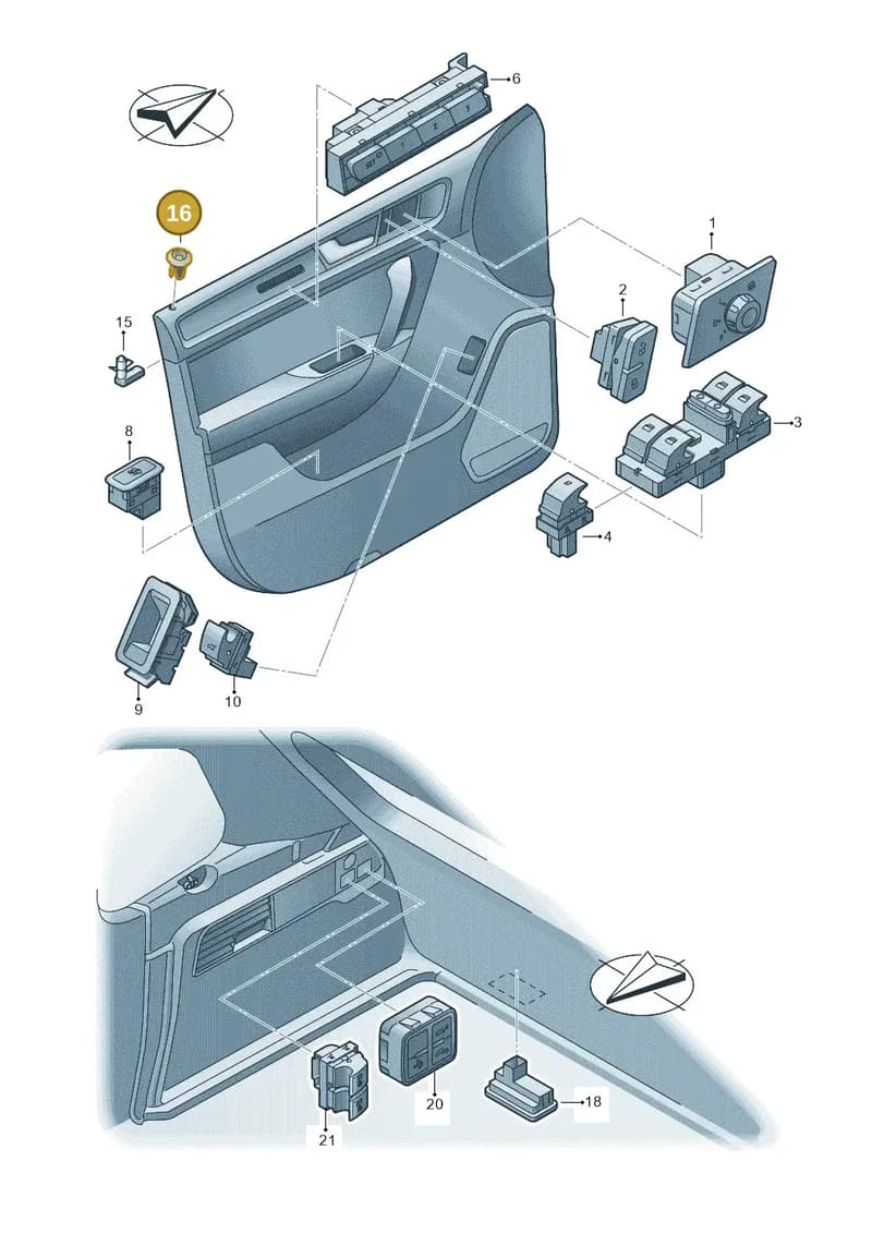 1K0919242A82V — Volkswagen Touareg (2014-2018) diagram 693959060, position 16