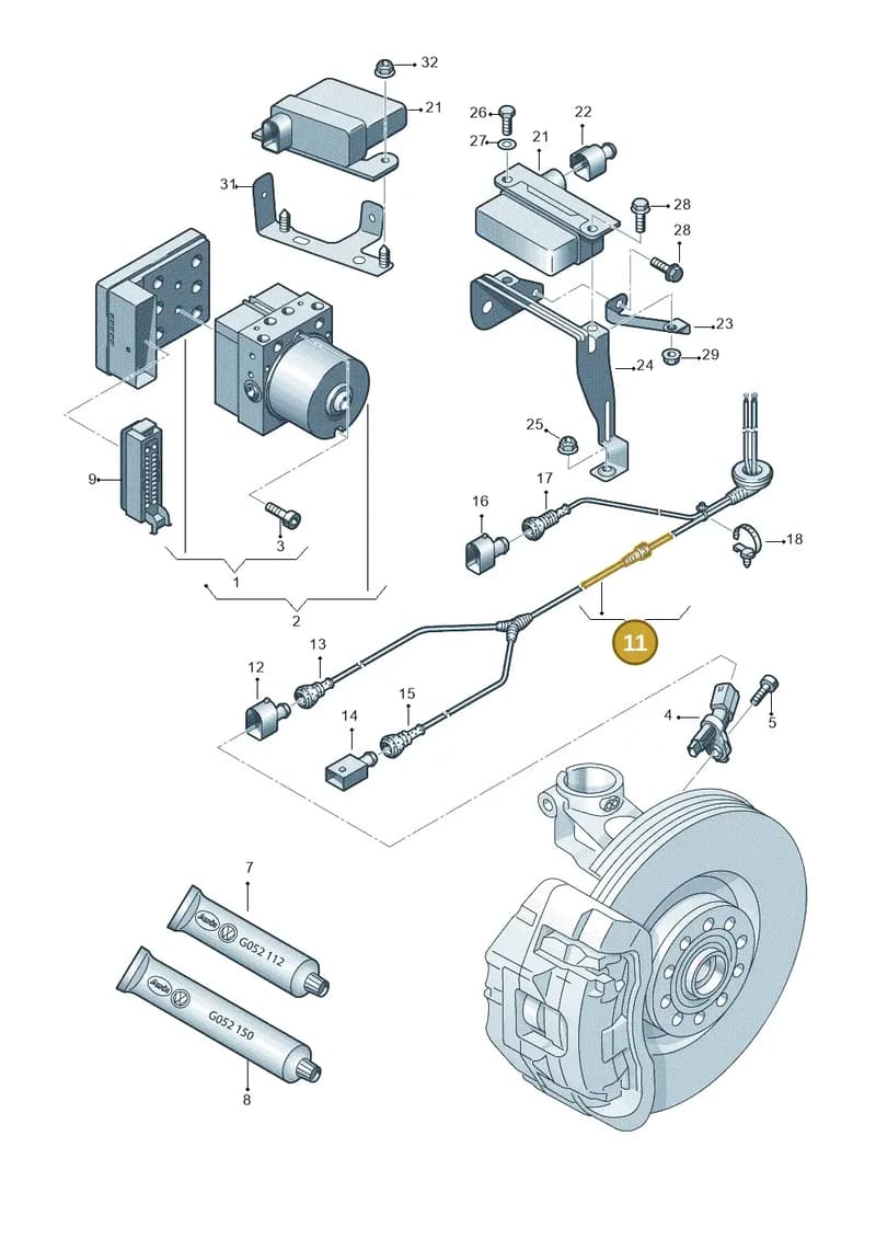 1K0927904BA — Audi A3 Sportback (2008-2013) diagram 412927000, position 11