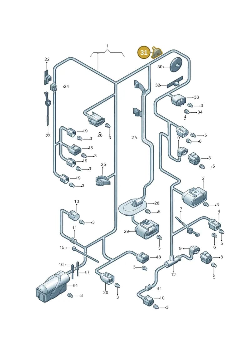 1K0927906B — Volkswagen Jetta (2010-2014) diagram 692971250, position 31