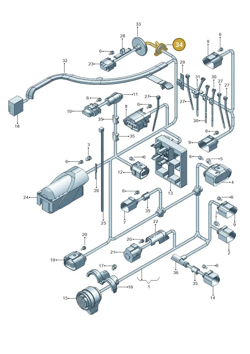 1K0927906B — Volkswagen Jetta (2010-2014) diagram 692971690, position 34