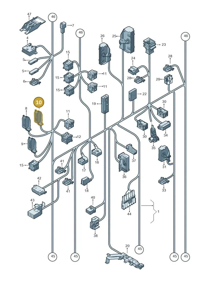 1K0937702D — Volkswagen Golf (2011-2013) diagram 649971810, position 10