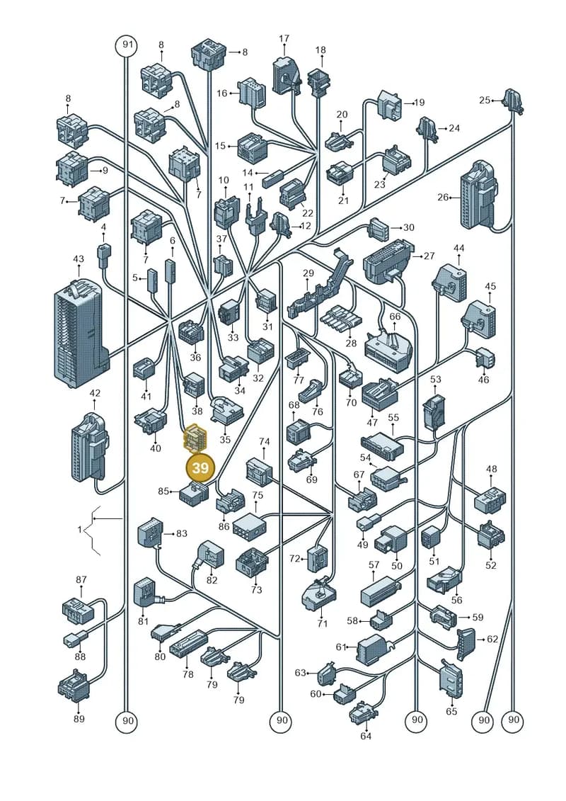 1K0937702F — Volkswagen Tiguan (2011-2018) diagram 634971810, position 39