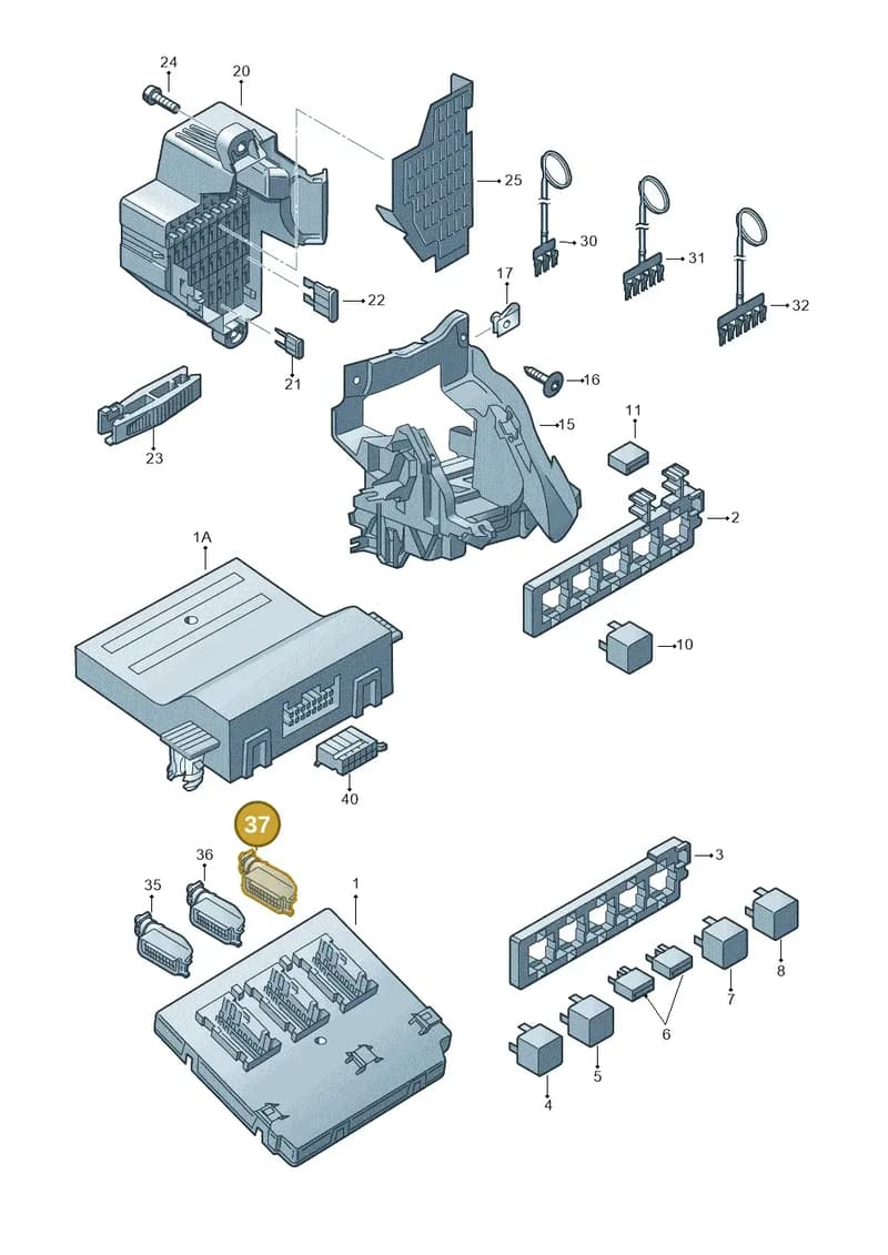 1K0937702F — Volkswagen Golf (2011-2013) diagram 649937000, position 37