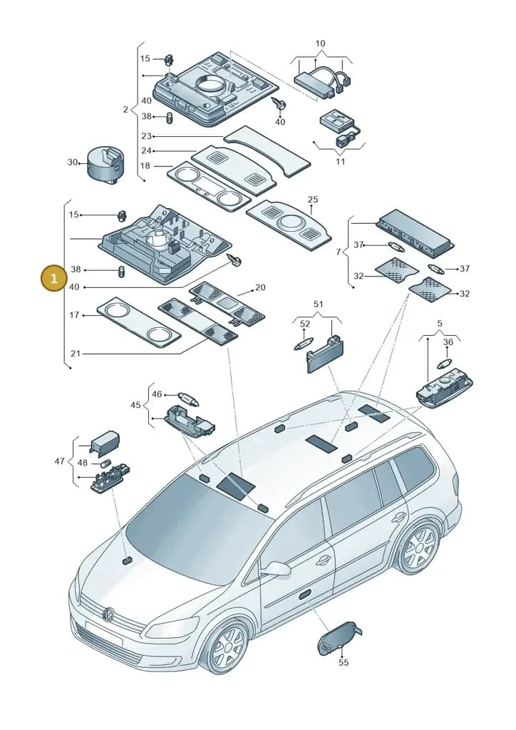 1K0947105AC8YS — Volkswagen Touran 2.0 (2010-2015) diagram 694947000, position 1
