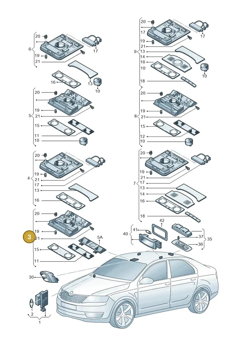 1K0947105ACY20 — Skoda Octavia (2017-2020) diagram 805947000, position 3