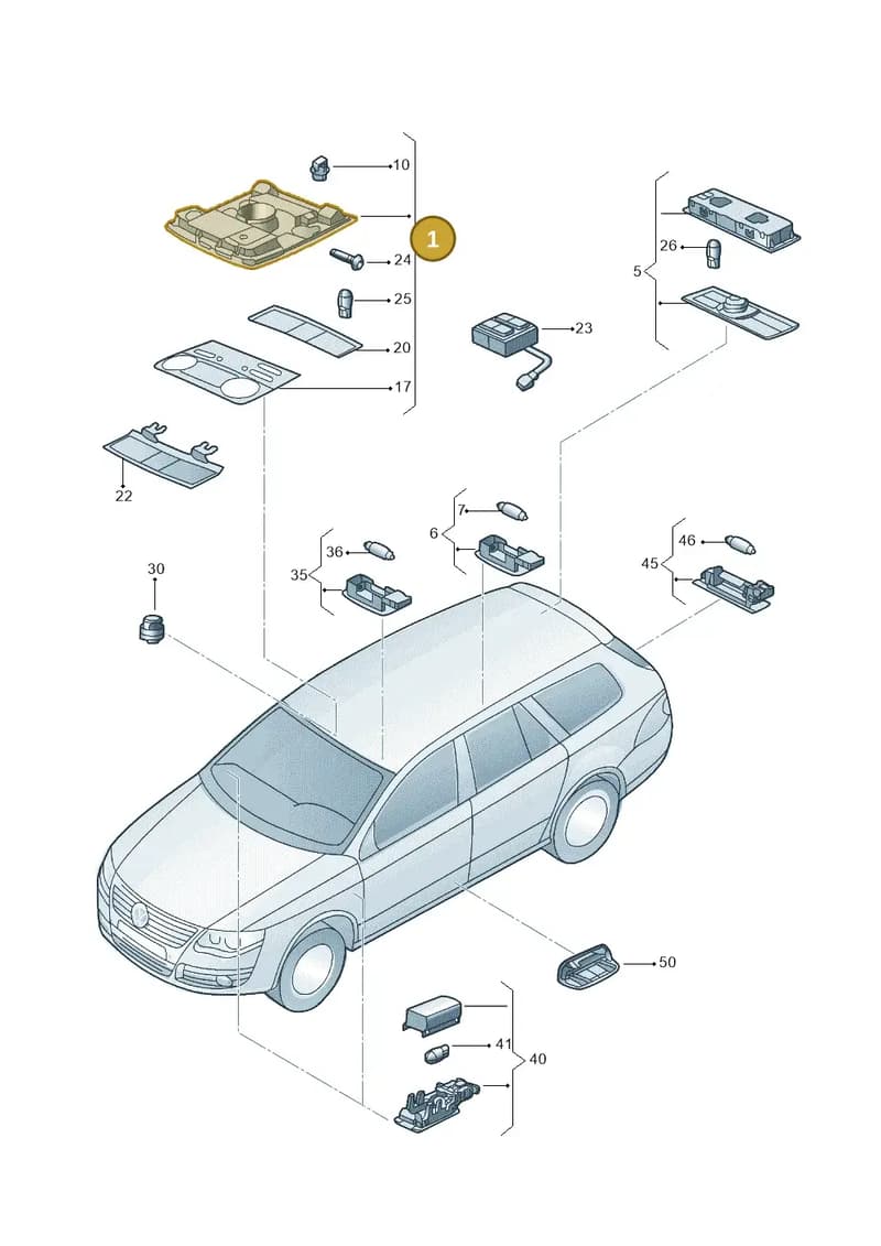 1K0947106HWRC — Volkswagen Golf estate (2009-2013) diagram 684947000, position 1