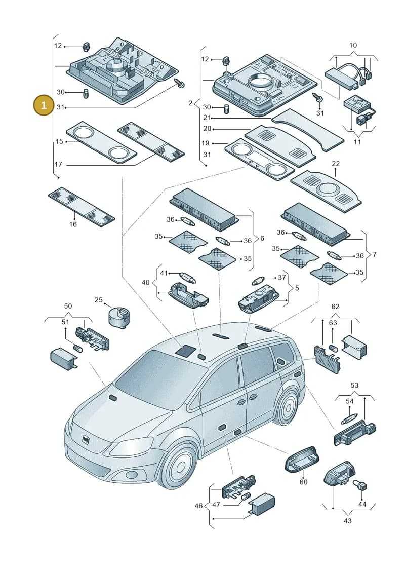1K0947106HWRC — SEAT Alhambra (2015-2022) diagram 705947000, position 1