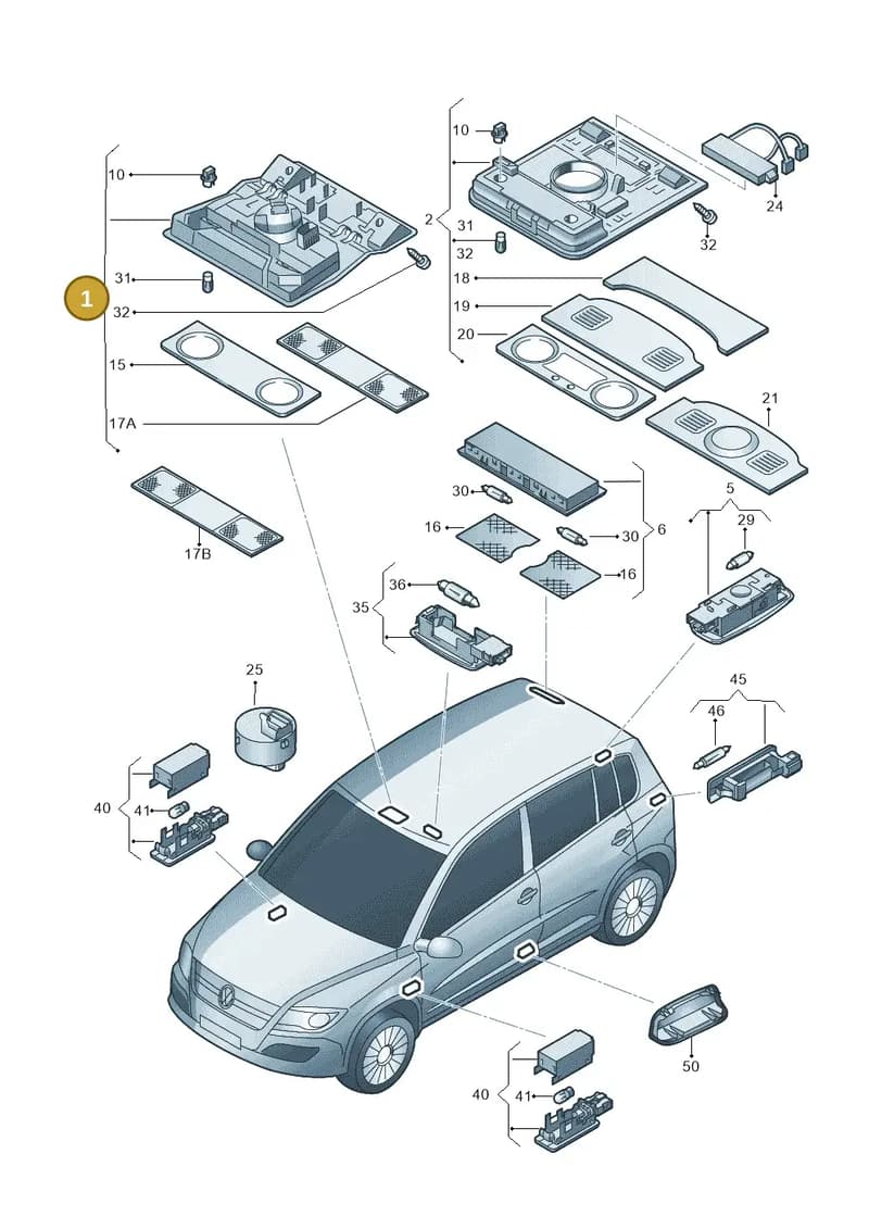 1K0947106HYAH — Volkswagen TIGUAN                 08> (2007-) diagram 634947000, position 1