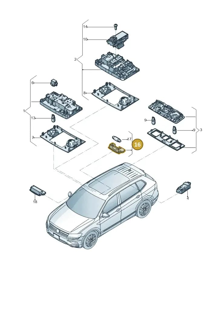 1K0947109RM5 — Volkswagen Tiguan (2017-) diagram 833947000, position 16