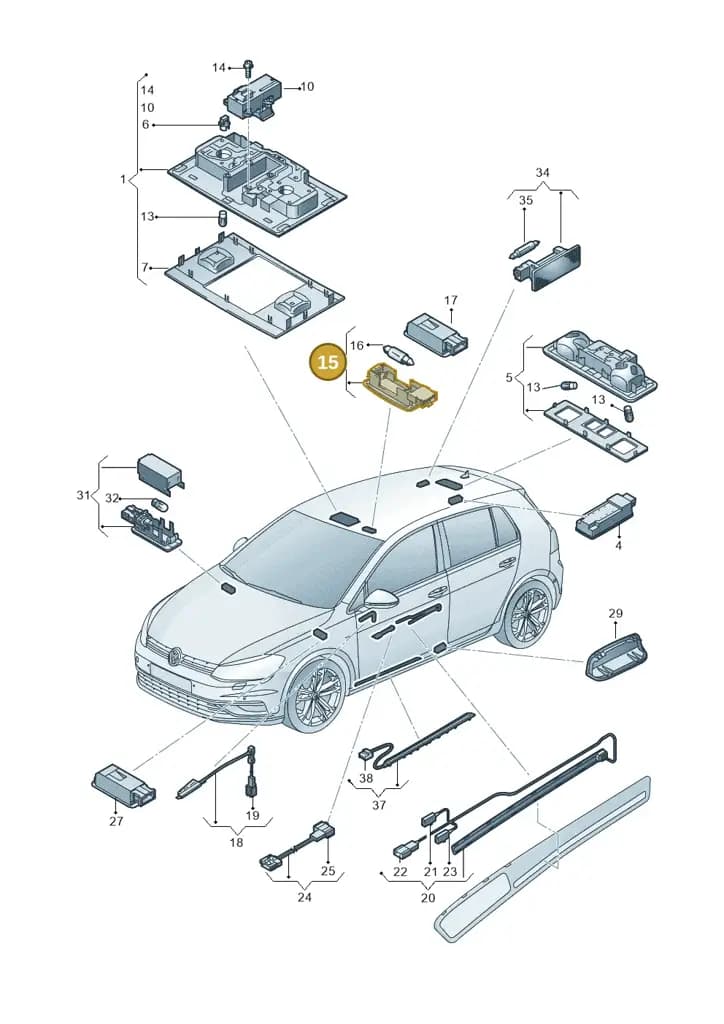 1K0947109ZA2 — Volkswagen Golf (2016-2020) diagram 827947000, position 15