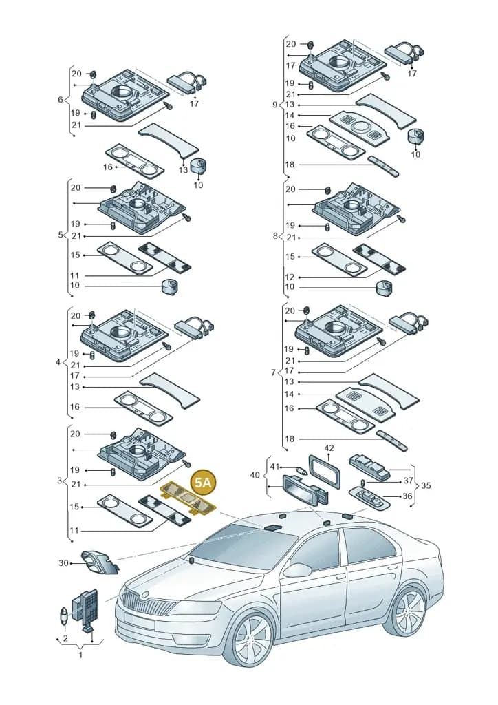 1K0947133BWNI — Skoda Octavia (2017-2020) diagram 805947000, position 5A