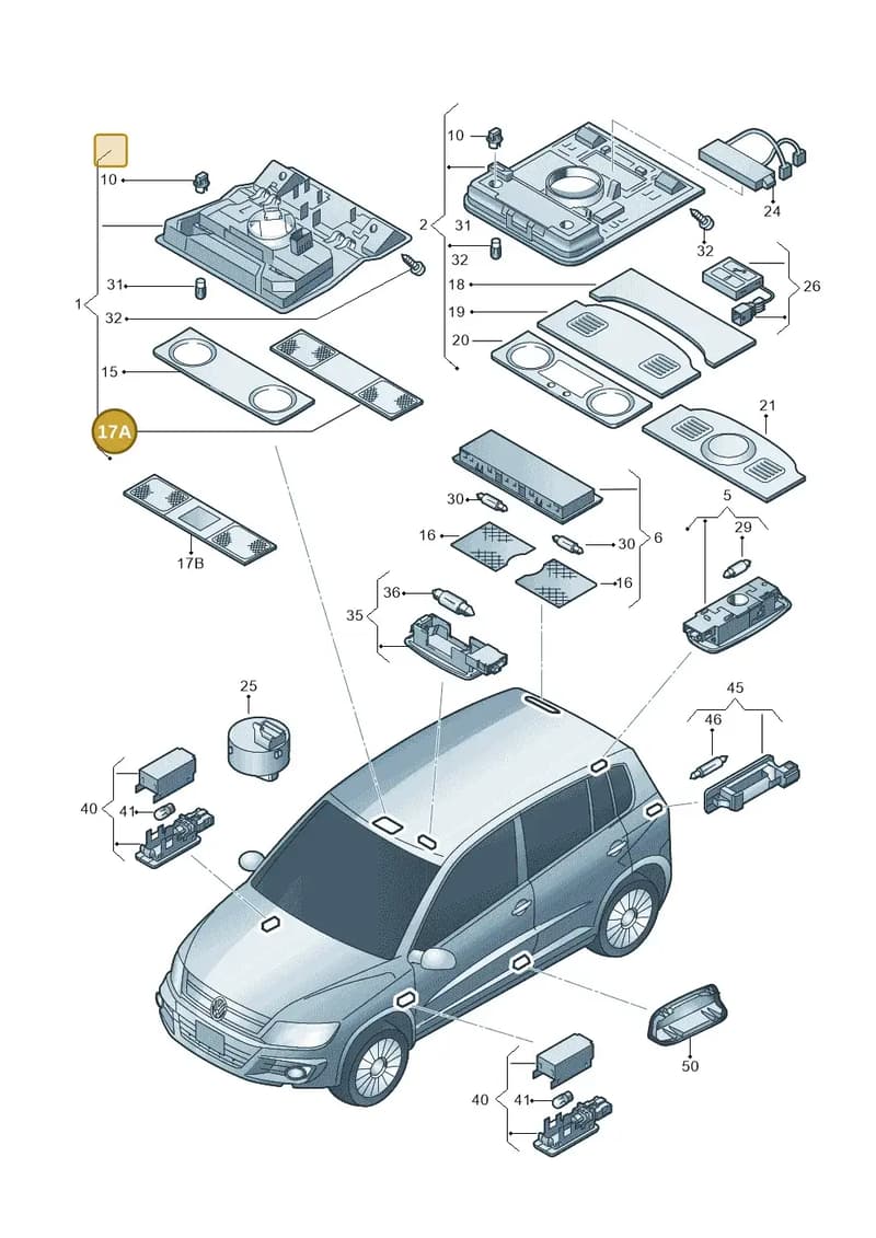 1K0947133H82V — Volkswagen Tiguan (2011-2018) diagram 719947000, position 17A