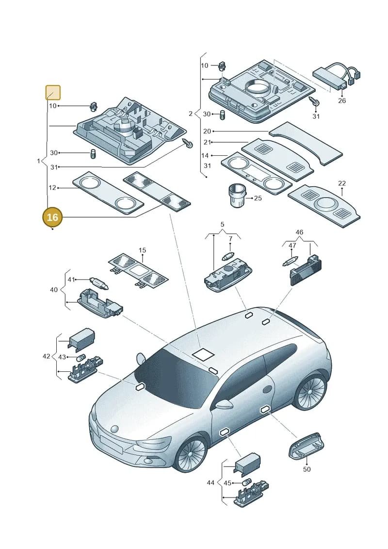 1K0947133H82V — Volkswagen Scirocco 2.0 (2014-2017) diagram 651947000, position 16